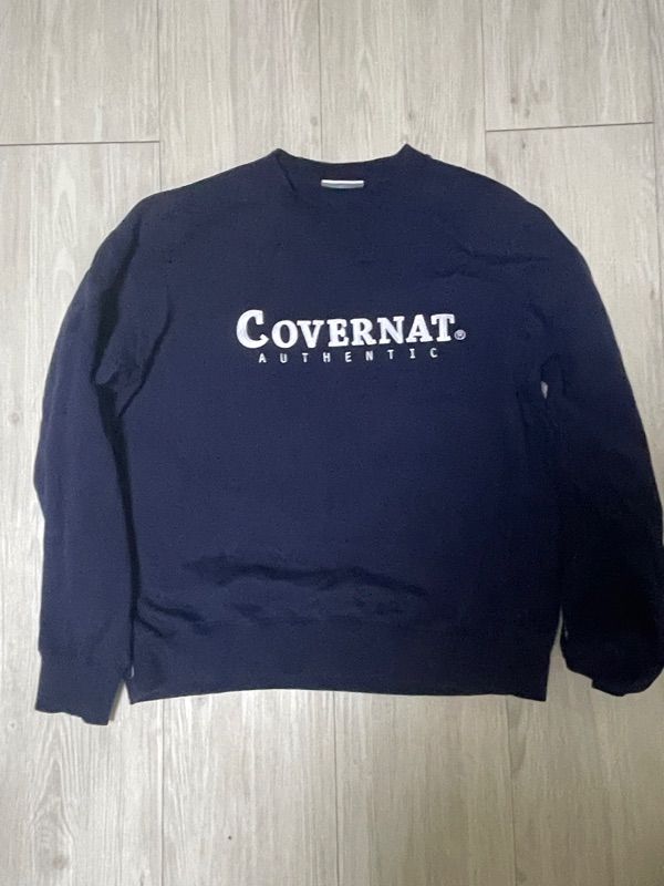 MUSINSA | COVERNAT Authentic Logo Sweatshirt Navy