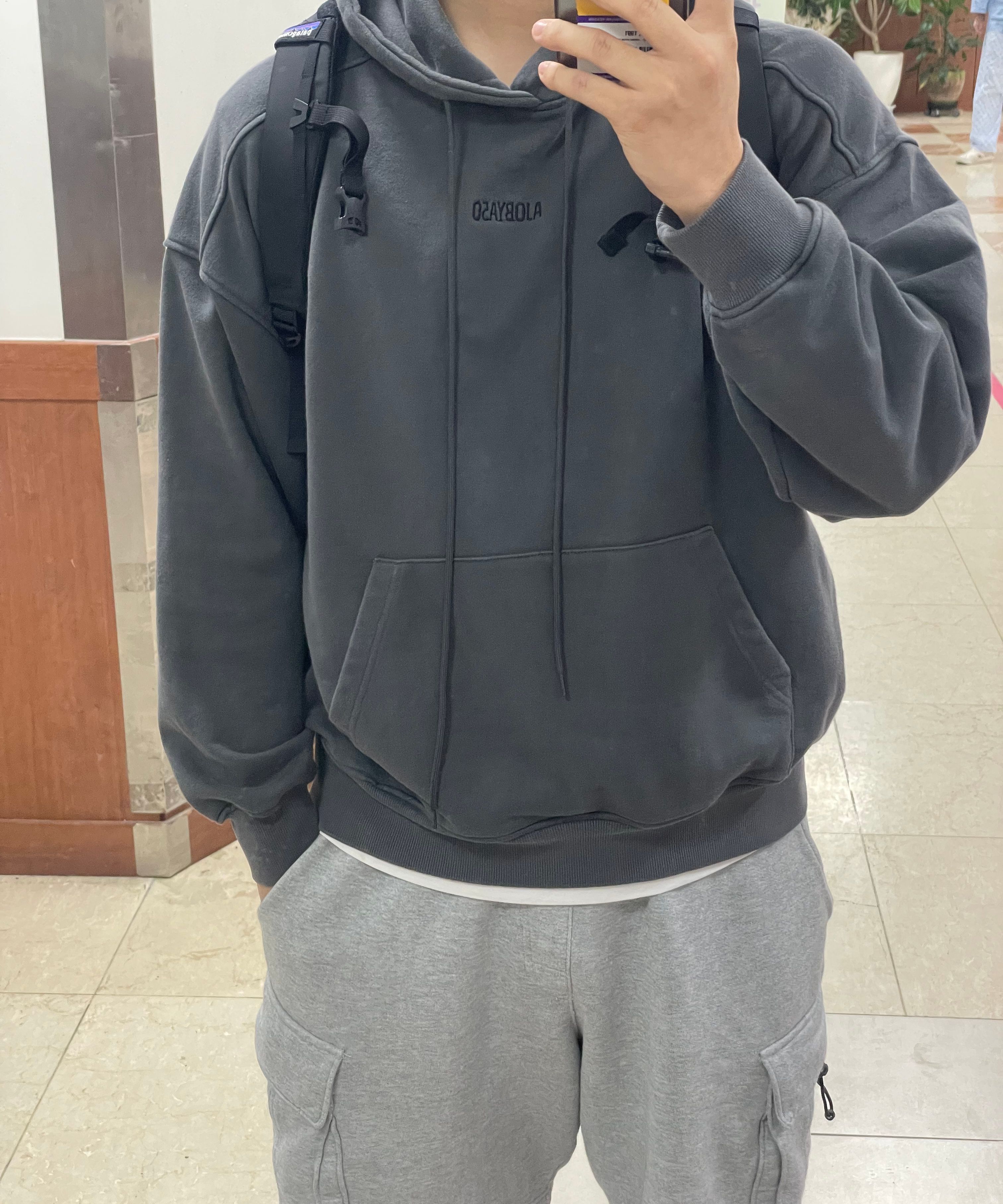 MUSINSA | AJOBYAJO [PBA] Five AJO Logos Washed Hoodie [KHAKI]