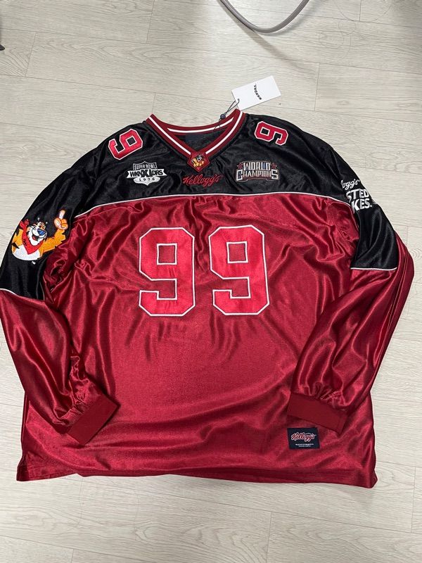 MUSINSA | WKNDRS KELLOGGS FOOTBALL JERSEY (BURGUNDY)