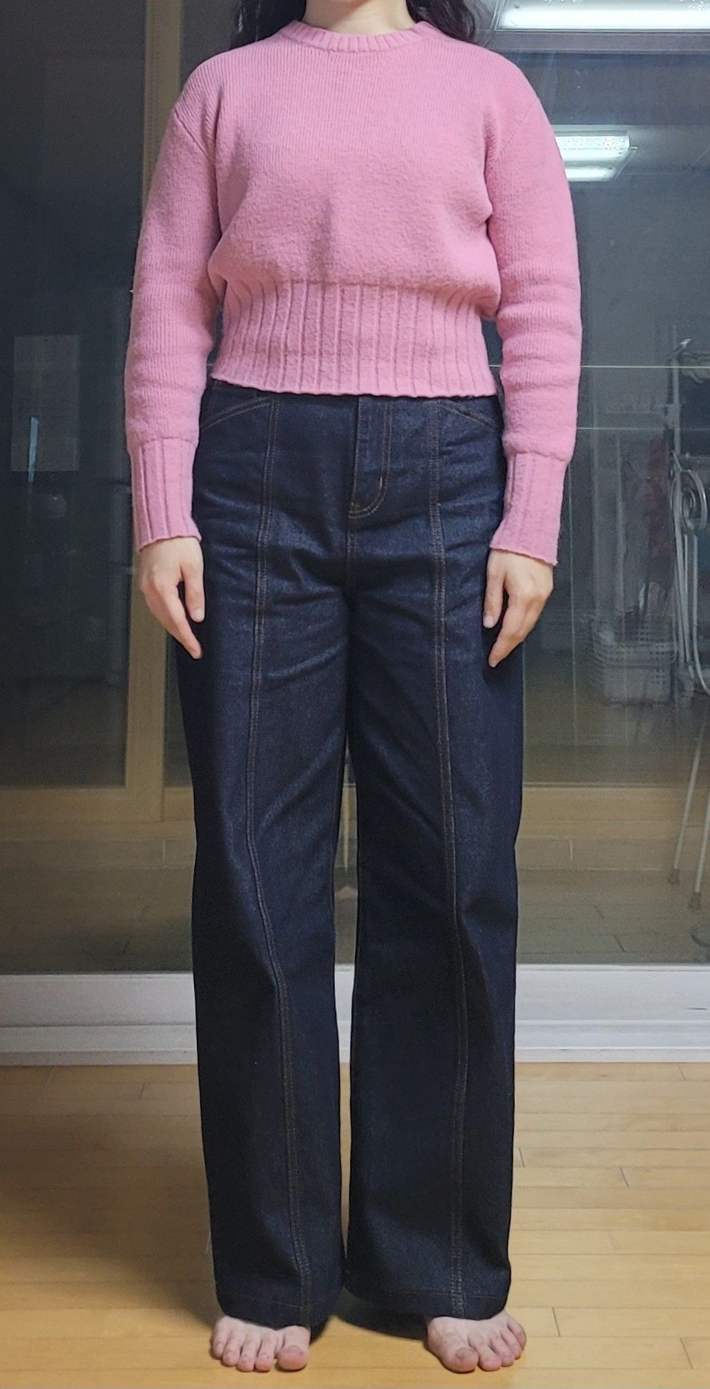 ★MUSINSA STANDARD★ Panelled Knee Wide Denim Pants Acid Blu MUSINSA | MUSINSA STANDARD Paneled knee wide denim pants