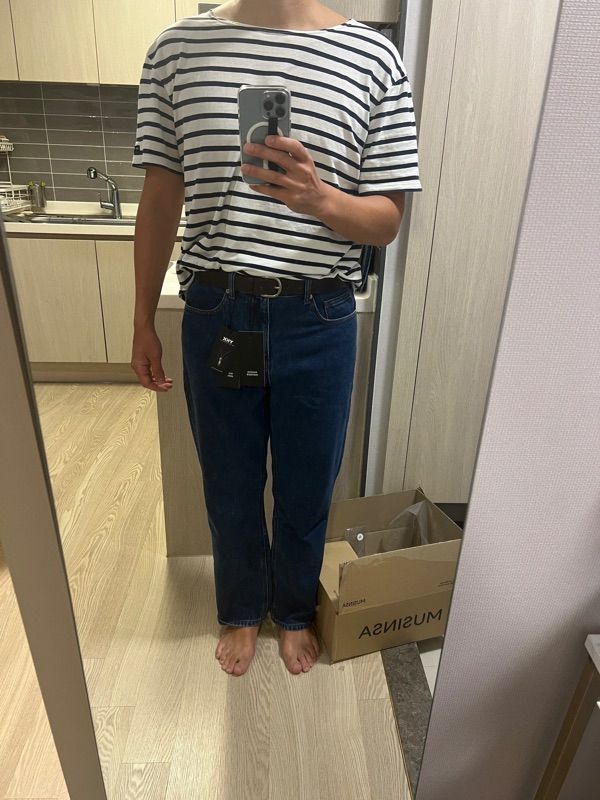 MUSINSA | MUSINSA STANDARD Straight Denim Pants [Medium Indigo]
