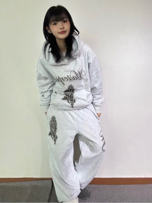 ★SCULPTOR★ Praying Jogger Pants White Melange SC23A471FLWM MUSINSA | SCULPTOR Praying Jogger Pants White Melange