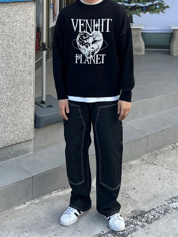 MUSINSA | VENHIT PLANET jacquard knit [IVORY]