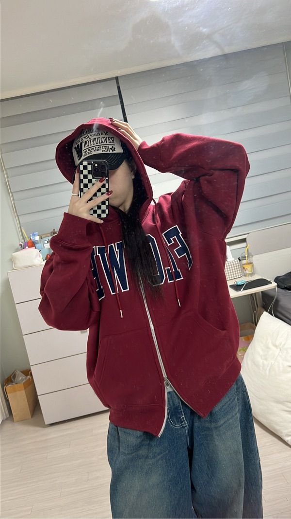 MUSINSA公式 | HAVISM FLOWER ZIP UP HOOD (GREY)