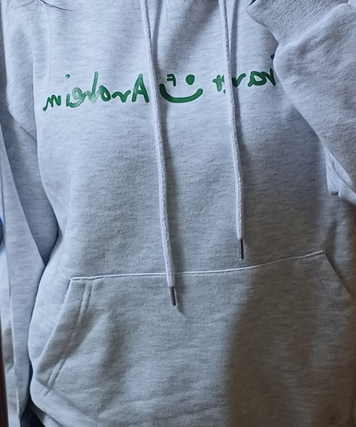 MUSINSA | GRAVER [UNISEX] Drawing Logo Drawing Smile Hoodie_Navy