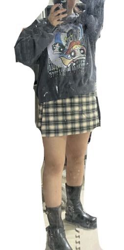 ☆NASTY FANCY CLUB☆ NF Check Buckle Wrap Skirt BEIGE NF] CHECK BUCKLE WRAP SKIRT (BEIGE)_F23ZC858 - FANCY CLUB