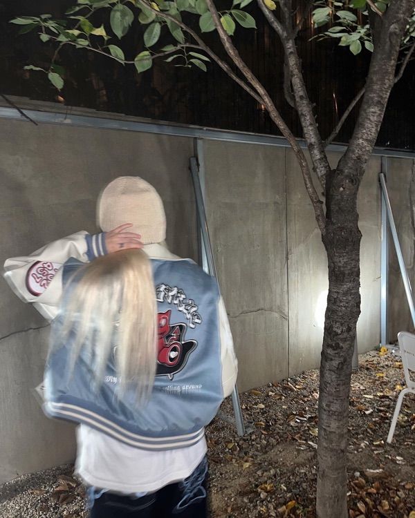 MUSINSA | LUV IS TRUE CH DEVIL VARSITY JACKET(NAVY)