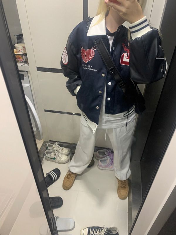 MUSINSA | LUV IS TRUE CH DEVIL VARSITY JACKET(NAVY)