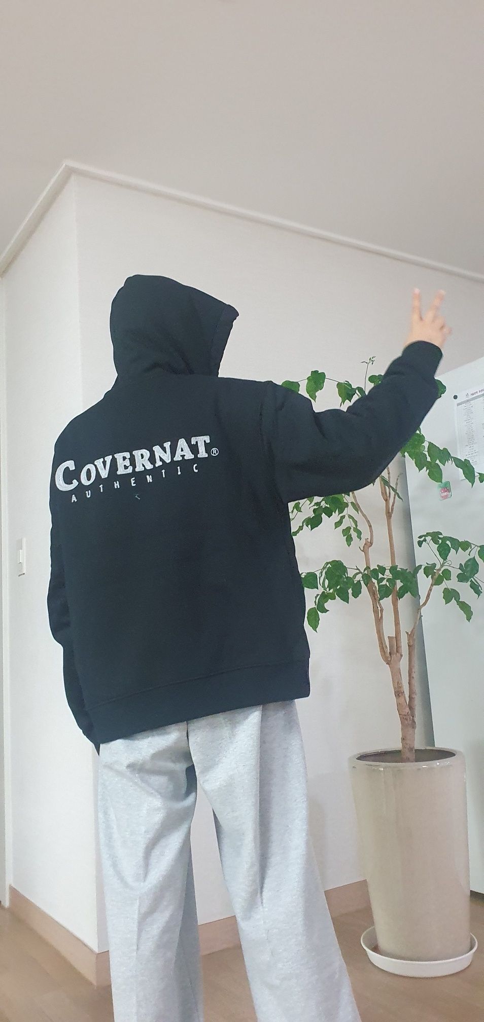 MUSINSA | COVERNAT boa hoodie zip up melange gray