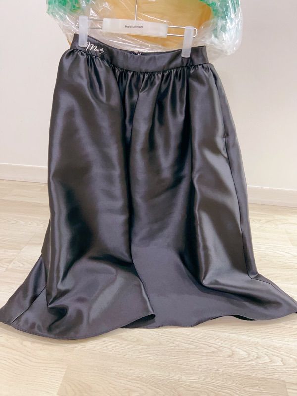 MUSINSA | MARDI MERCREDI VOLUME MAXI SKIRT CRAPE_BLACK IVORY