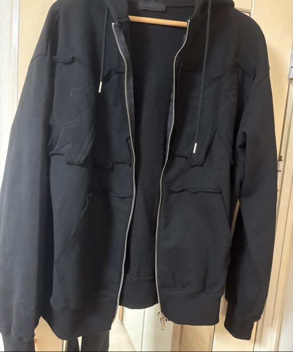 MUSINSA公式 | YOUHEE YOUHEE RIBBON HOOD ZIP-UP BLACK