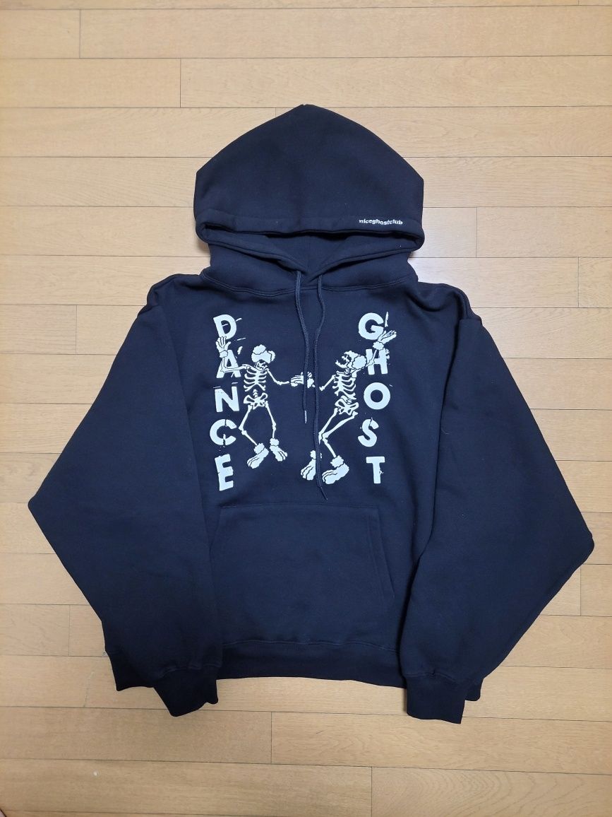 MUSINSA | NICE GHOST CLUB DANCE OF NICEGHOST HOODIE_BLACK