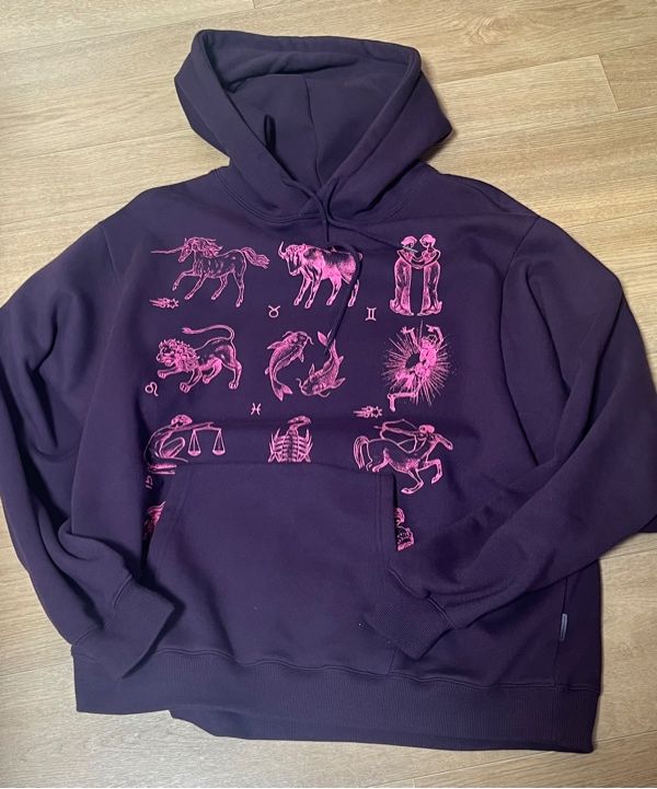 MUSINSA | NICE GHOST CLUB ZODIAC HOODIE_DARK PURPLE(NG2DFUM420A)