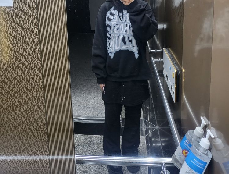 MUSINSA | NICE GHOST CLUB BIG SKULL LOGO HOODIE_GREEN