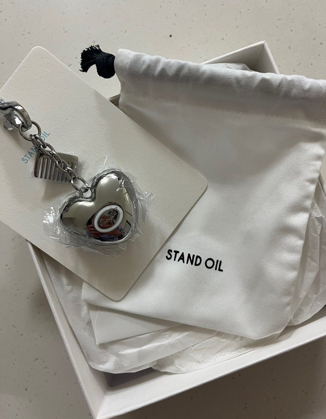 [STAND OIL] ★ Belted Mirror Keyring STAND OIL Belted Mirror Keyring Black Bag Decoration Y2K K
