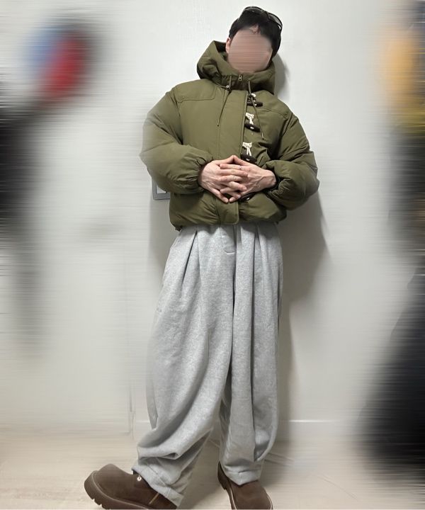 MUSINSA | ANGLAN Valley Tuck Sweat Balloon Pants - Melange Grey