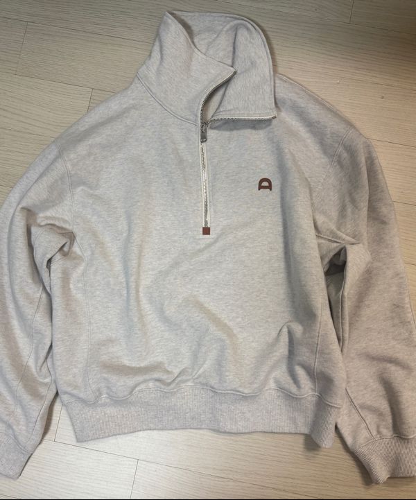 MUSINSA公式 | DUNST FOR WOMEN UNISEX LEATHER LOGO HALF ZIP