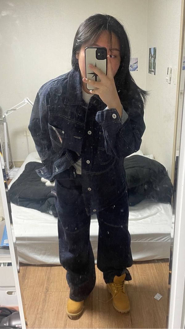 MUSINSA公式 | YESEYESEE Paneled Denim Jacket Indigo