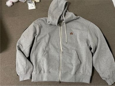 MUSINSA | DUNST UNISEX LEATHER LOGO ZIP-UP HOODIE MELANGE 