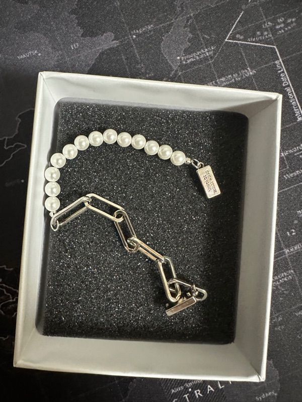■VINTAGE HOLLYWOOD■ Chain Half Pearl BraceletVH25NNBR171V MUSINSA | VINTAGE HOLLYWOOD Chain Half Pearl