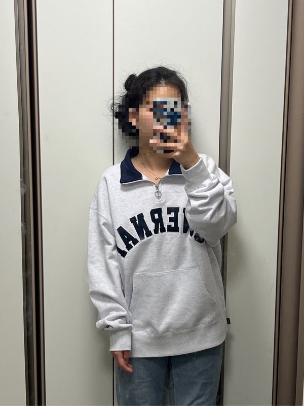 [COVERNAT]★OVERFIT ARCH LOGO HALF ZIP-UP SWEATSHIRT MUSINSA | COVERNAT Overfit Arch Logo Half Zip-up Sweatshirt Navy