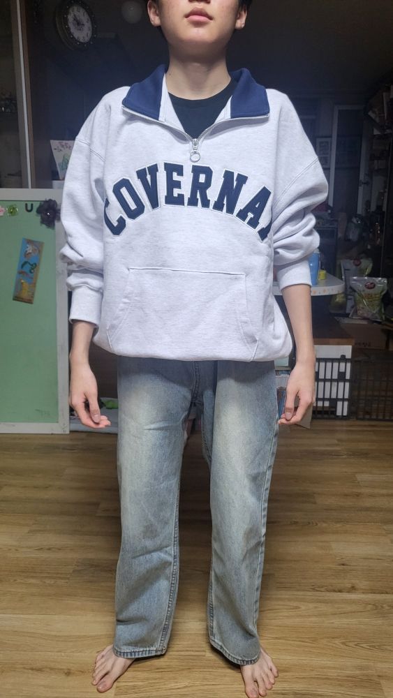 [COVERNAT]★OVERFIT ARCH LOGO HALF ZIP-UP SWEATSHIRT MUSINSA | COVERNAT Overfit Arch Logo Half Zip-up Sweatshirt