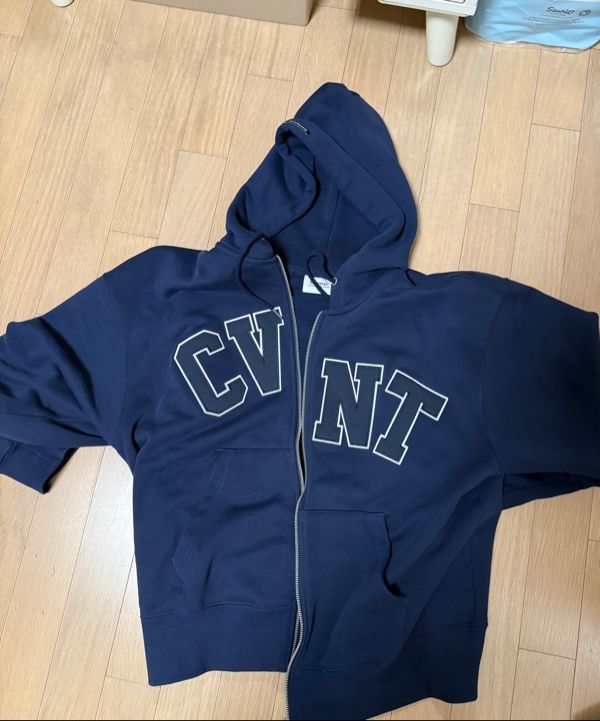 MUSINSA | COVERNAT Overfit CVNT Hoodie Zip Up Navy