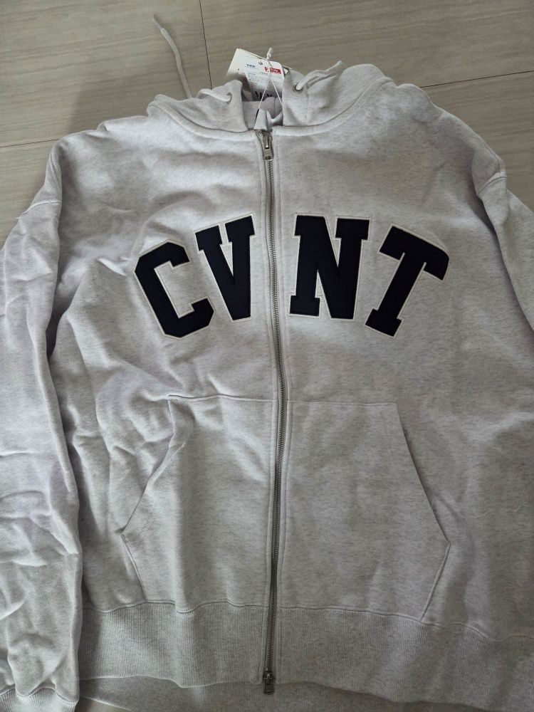 MUSINSA | COVERNAT Overfit CVNT Hoodie Zip-up Heather Gray