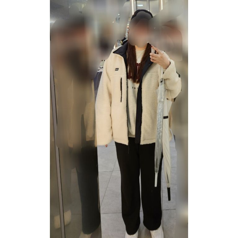 MUSINSA | COVERNAT Reversible Comfyboa Zip Up Jacket Ivory