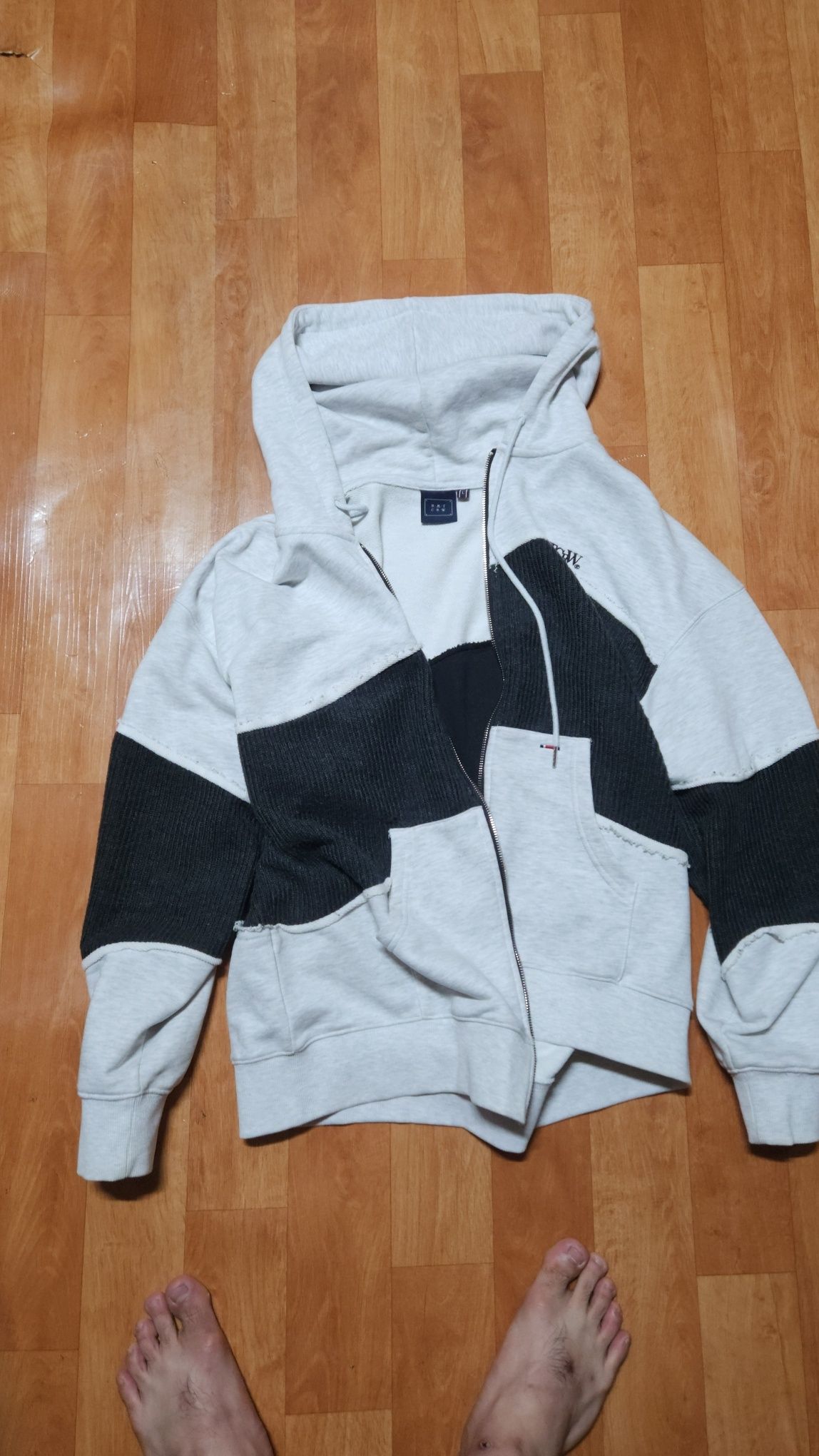 【ROMANTIC CROWN】23FW★ SWEAT KNIT MIX ZIP UP HOODIE ROMANTIC CROWN】23FW☆ SWEAT KNIT MIX ZIP UP HOODIE