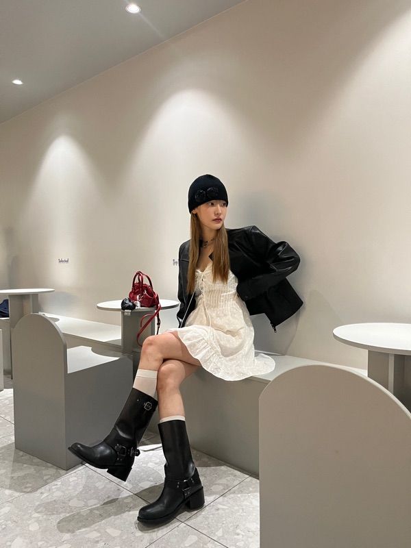 ミドルブーツ [MAC MOC] Wheelie 4Color Chunky Street Middle Boots 5cm MAC MOC] Wheelie 4Color Chunky Street Middle Boots 5cm (MAC