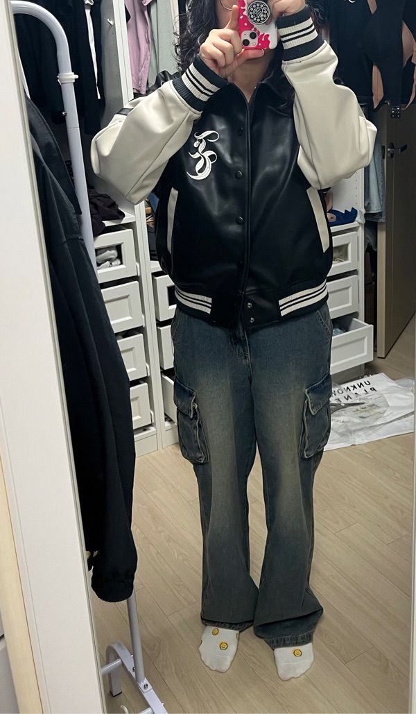 MUSINSA | FANCY CLUB [NF] Mallow Varsity Leather Jacket