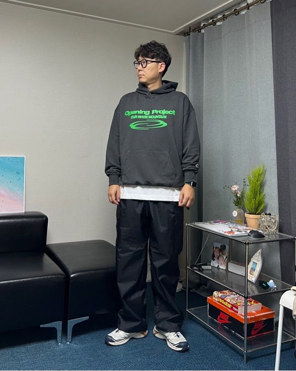 MUSINSA公式 | OPENING PROJECT Identity Hoodie - Black