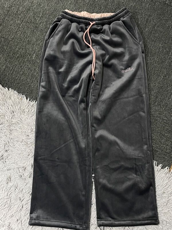 MUSINSA | WAI KEI Double Corduroy Banding Pants Charcoal