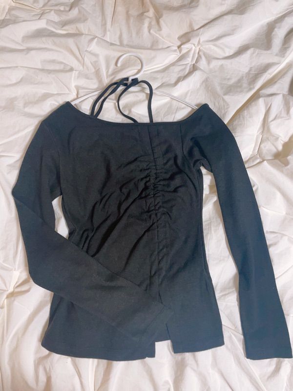 MUSINSA | ETMON String One Off Shoulder T-Shirt, Black