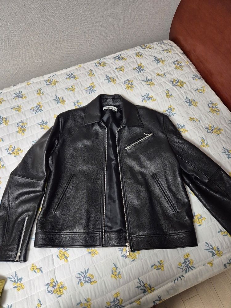 MUSINSA | VIVASTUDIO COWHIDE SINGLE RIDERS JACKET [BLACK]