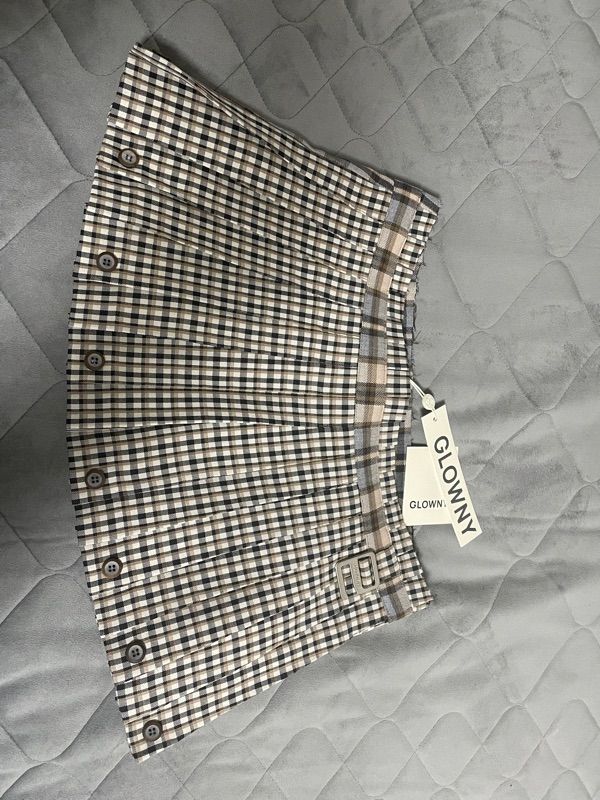 MUSINSA | GLOWNY RUSSELL PLAID MINI SKIRT (BROWN PLAID)