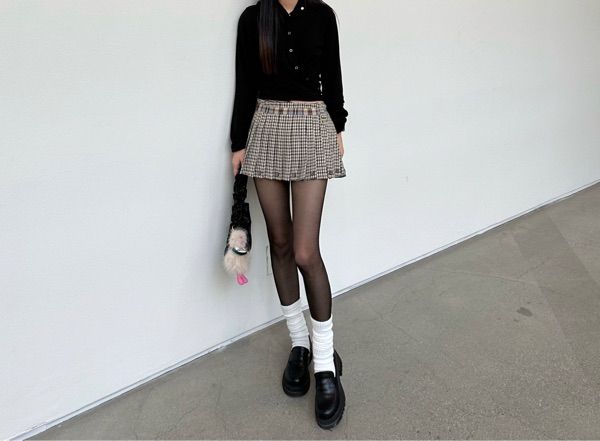 MUSINSA | GLOWNY RUSSELL PLAID MINI SKIRT (BROWN PLAID)