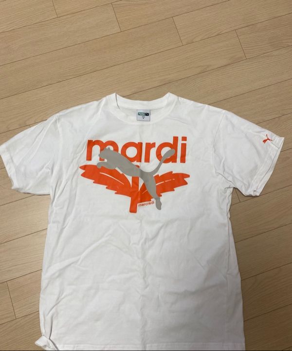 ★★PUMA★★ Pumamardi mecredi graphic t-shirt ivory 9402420 Puma cotton t-shirt MMQ Graphic Tee PRM EU