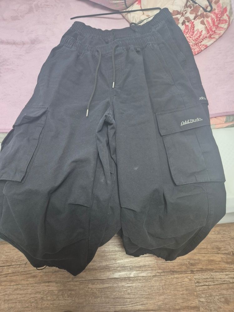 MUSINSA | ODDSTUDIO Parachute washed wide cotton cargo pants