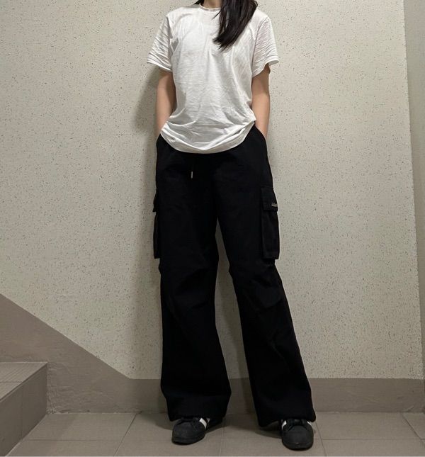 ODD STUDIO◆Parachute Washed Cotton Wide Cargo Pants Designer fashion, Seoul-fully created | W Concept
