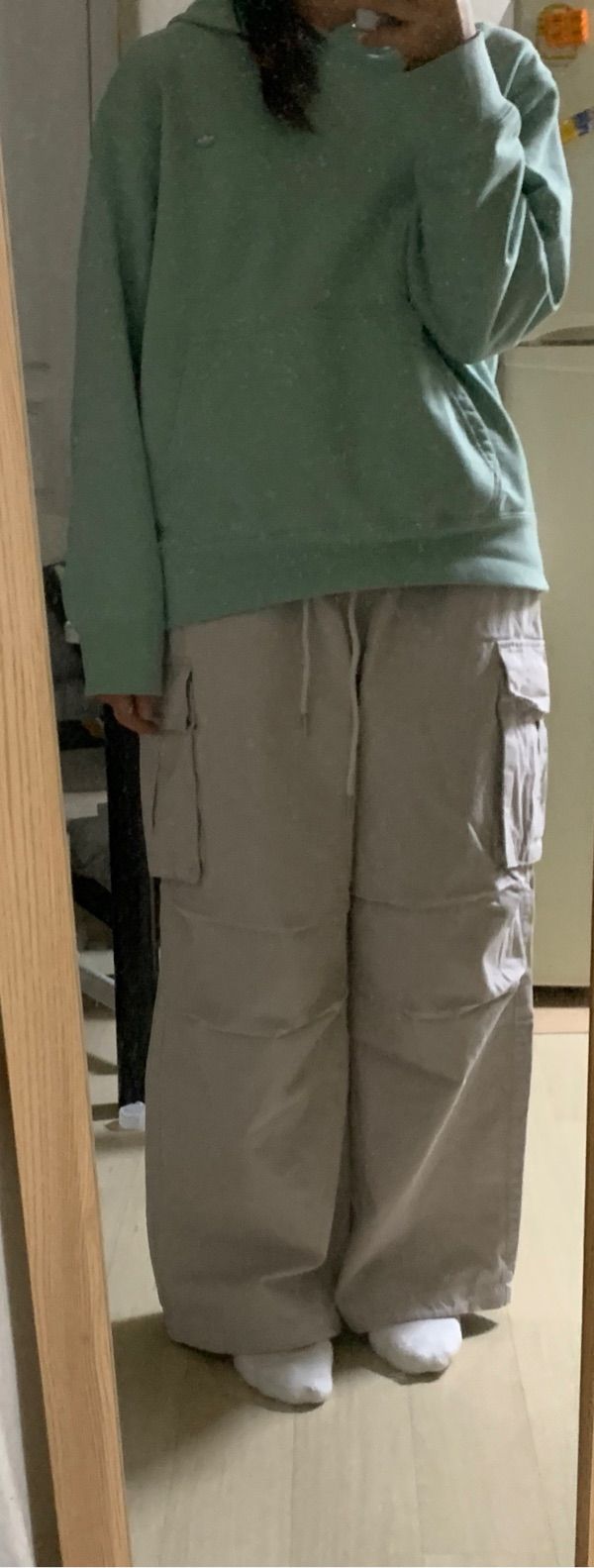 MUSINSA | ODDSTUDIO Parachute washed wide cotton cargo pants