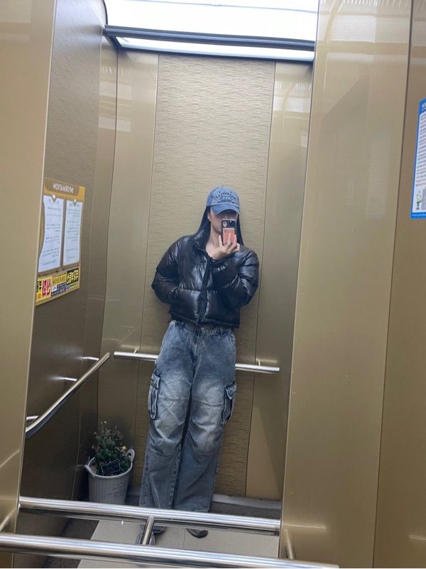 ODD STUDIO◆Salt Washing Cargo Wide Denim Parachute Pants Salt Washing Cargo Wide Denim Parachute Pants - ODDSTUDIO