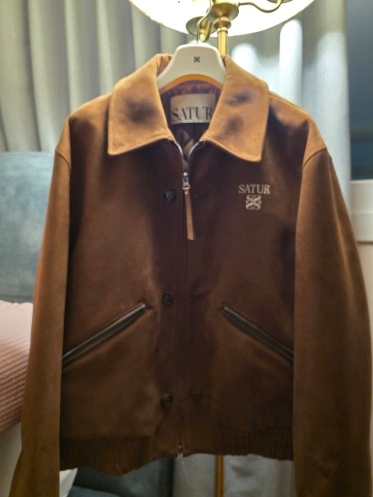 MUSINSA | SATUR Theo Fox Suede Short Jacket Camel Brown