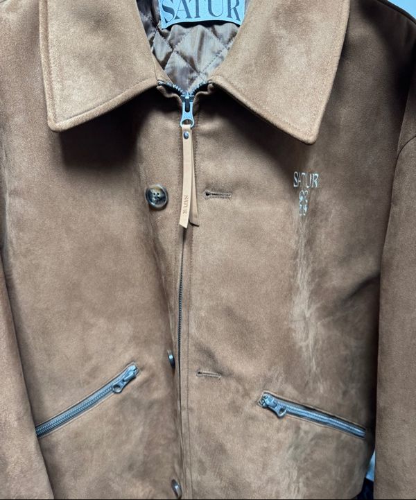 MUSINSA | SATUR Theo Fox Suede Short Jacket Camel Brown