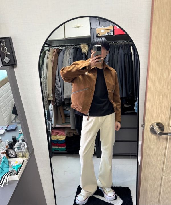 SATUR セター スウェード ジャケット ダークブラウン Mサイズ 210.jpg