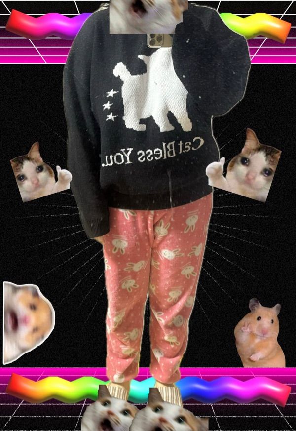 MUSINSA | ITZAVIBE NO COLOR STAR CAT KNIT - BLACK