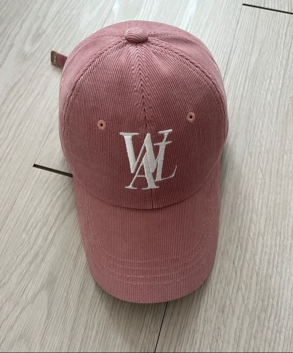MUSINSA | WOOALONG Corduroy signature ball cap - BLACK