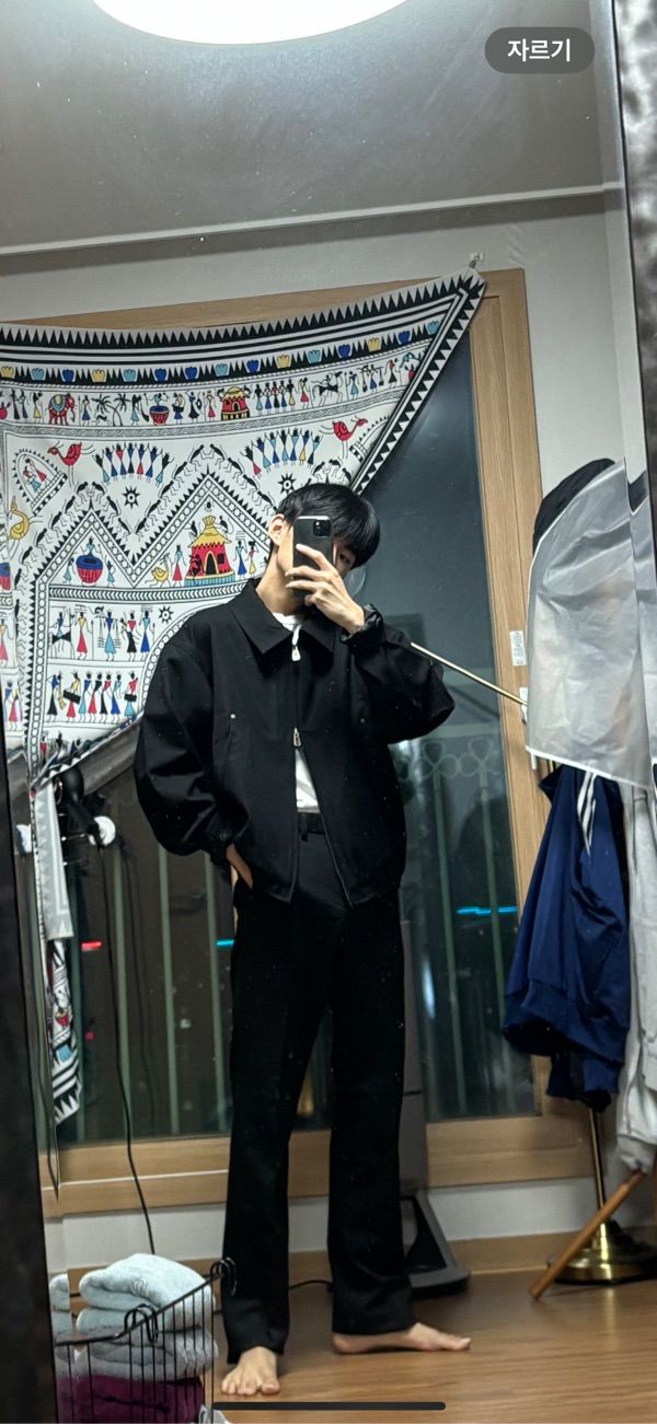 MUSINSA | DIMITRI BLACK 2WAY double layer crop blouson