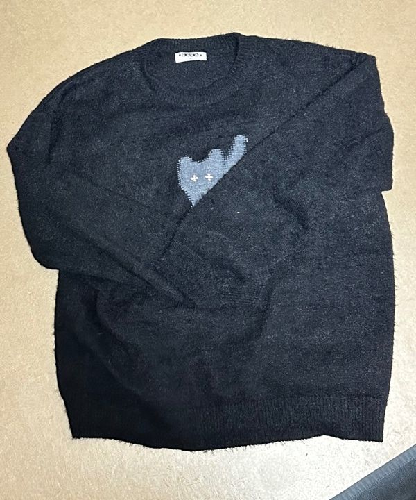 MUSINSA公式 | AEAE Flashed Cats Angora Knit -[BLACK]